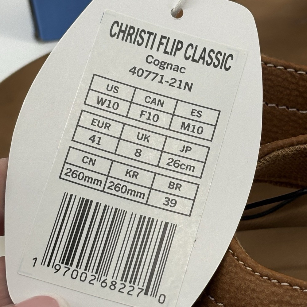 Hey Dude Women's Christi Flip Flop Cognac 10 New With Tags & Box UK8 EU 40 - Picture 5 of 7